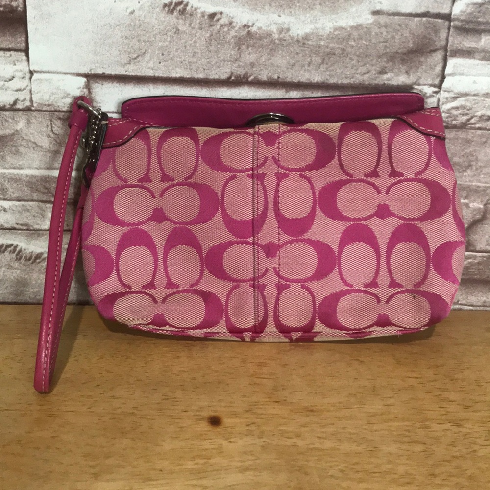 Cute Pink Coach Wristlet